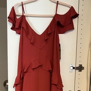 BCBG Maxazria size XS.  Color: Tandori Spice.  Romantic, sexy long dress